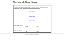 Tablet Screenshot of library.untraveledroad.com